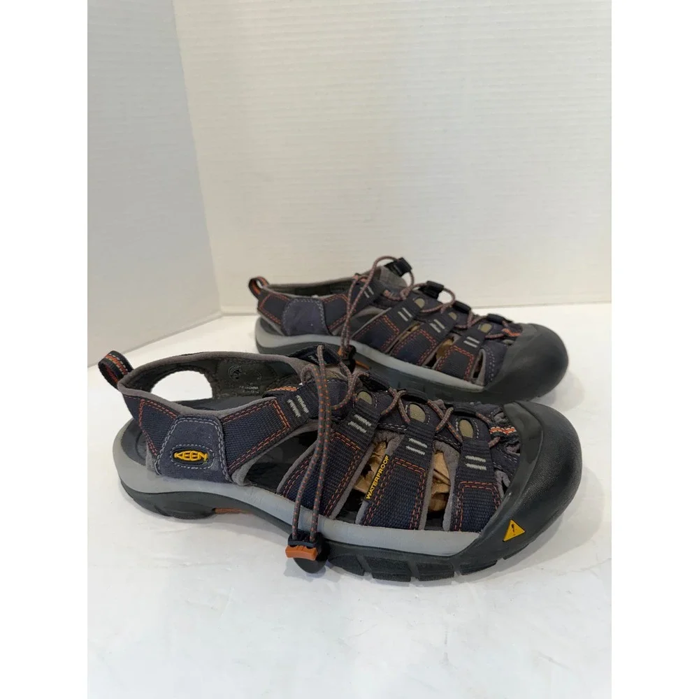 Keen Newport H2 Sport Sandals Mens Charcoal Gray Orange Waterproof Sz 9.5 - Picture 2 of 11
